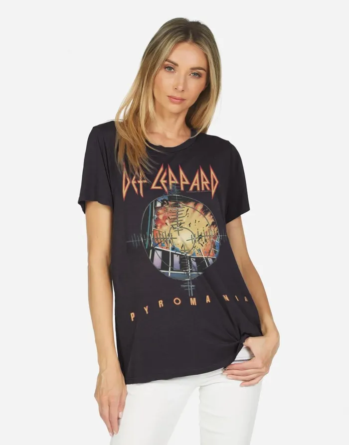 Wolf X Def Leppard Pyromania Onyx Women039s Lauren Moshi Short Sleeve