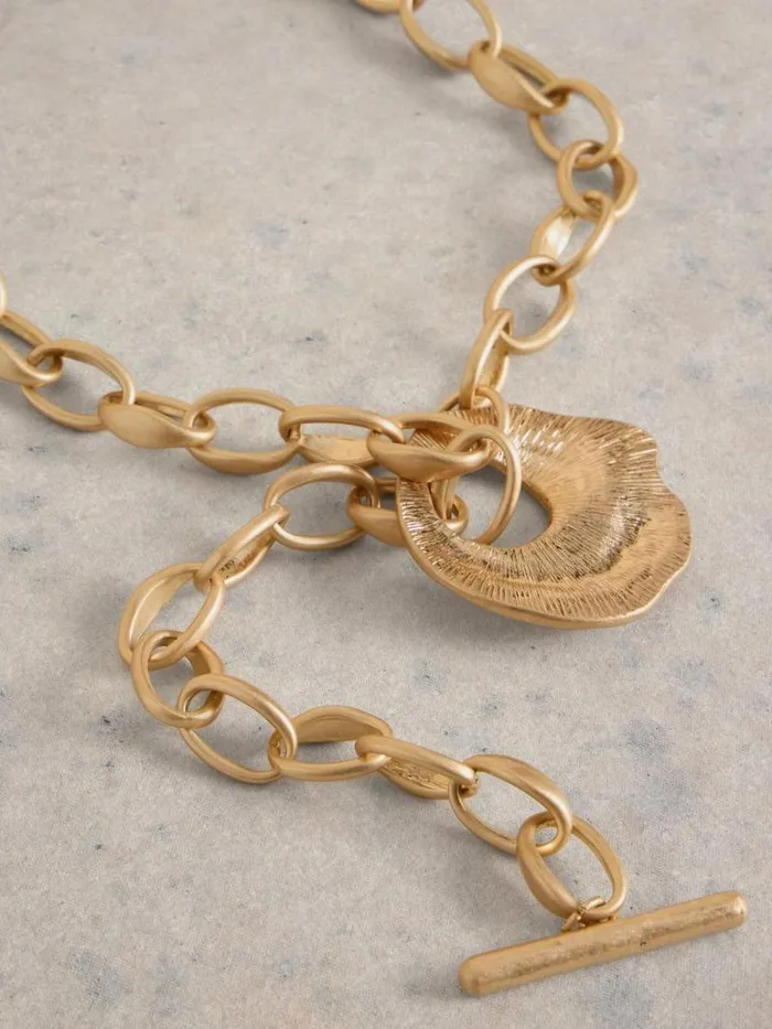 Women ABSTRACT HAMMERED NECKLACE Gold Tone Metallic White Stuff Jewellery Women ABSTRACT HAMMERED NECKLACE Gold Tone Metallic White Stuff Jewellery