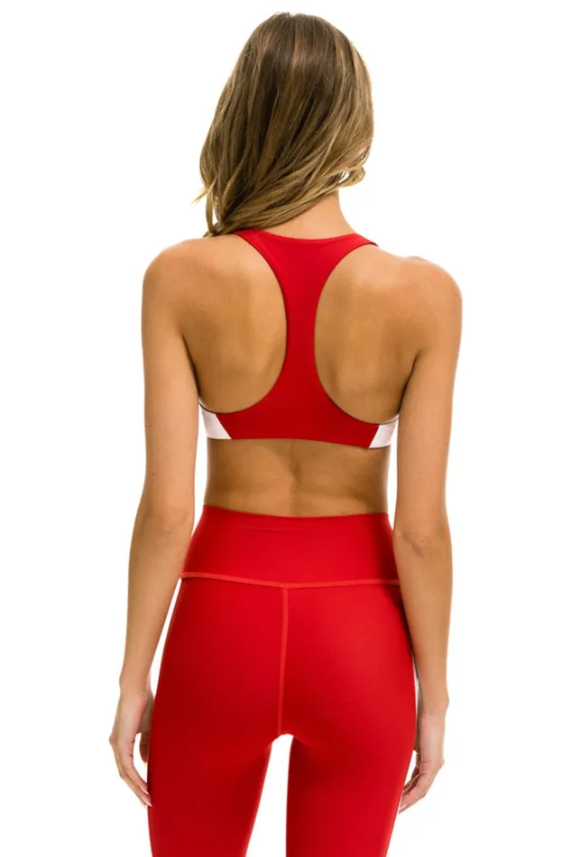 Women Activewear Aviator Nation COLOR BLOCK BRALETTE SPORTS BRA 8211 CHERRY Women Activewear Aviator Nation COLOR BLOCK BRALETTE SPORTS BRA 8211 CHERRY