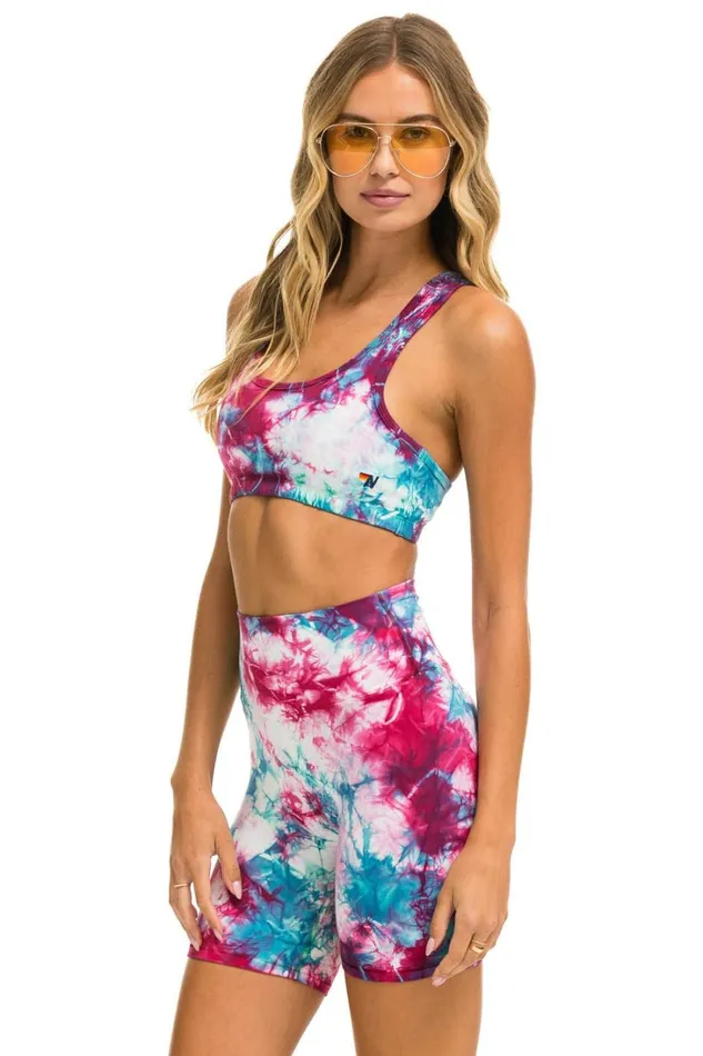 Women Activewear Aviator Nation HAND DYED SPORTS BRA 8211 TIE DYE TURQUOISE Women Activewear Aviator Nation HAND DYED SPORTS BRA 8211 TIE DYE TURQUOISE