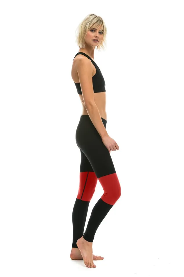 Women Activewear Aviator Nation SPRINTER FULL LENGTH LEGGINGS 8211 BLACK RED Women Activewear Aviator Nation SPRINTER FULL LENGTH LEGGINGS 8211 BLACK RED
