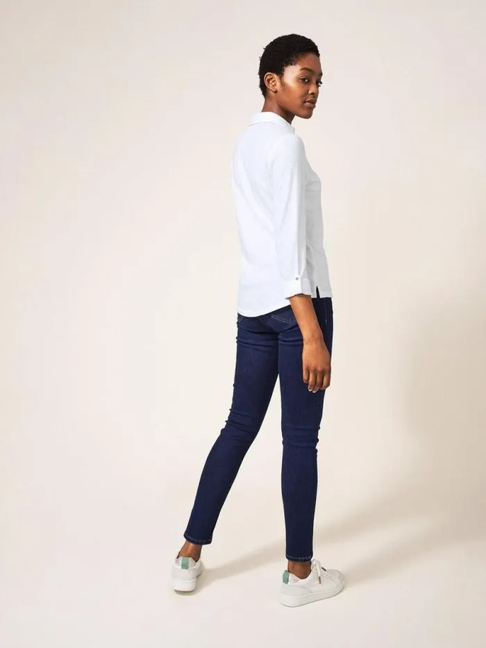 Women Annie Jersey Shirt Brilliant White White Stuff Shirts and Blouses