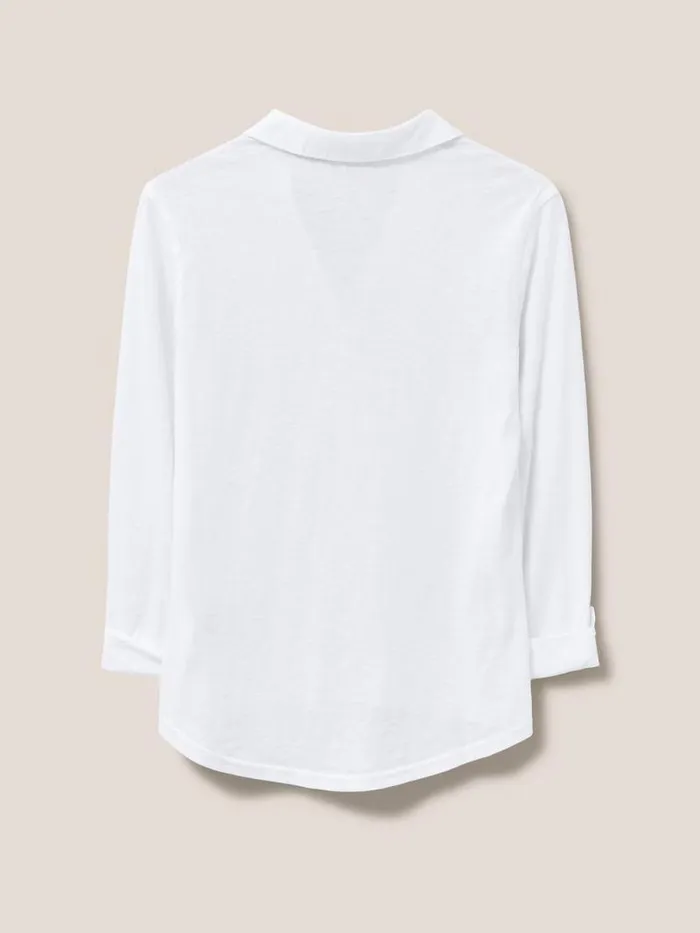 Women Annie Jersey Shirt Brilliant White White Stuff Shirts and Blouses