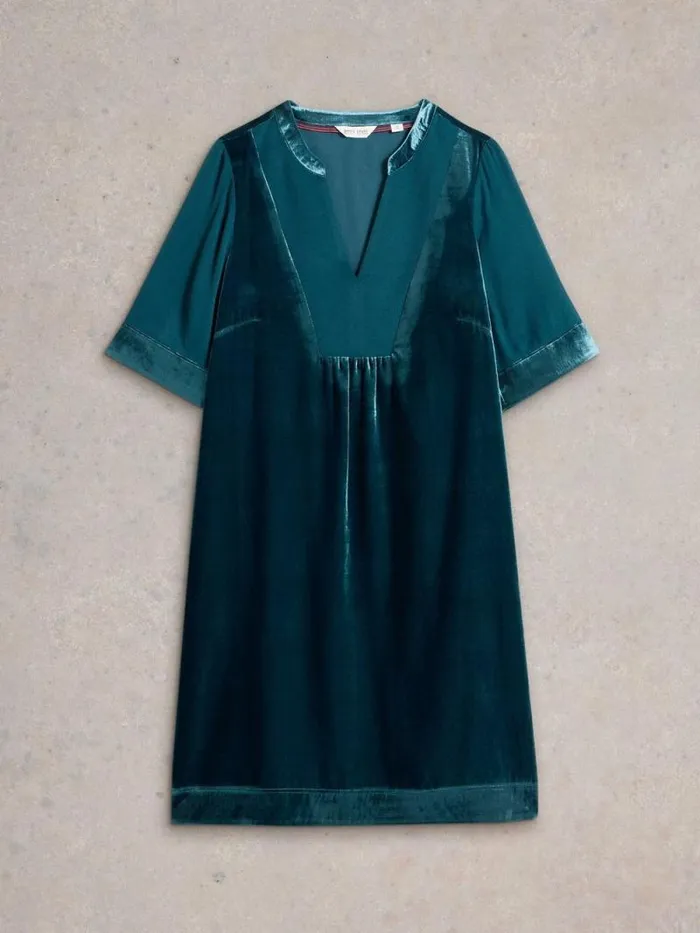 Women Ash Velvet Mix Dress Dk Teal White Stuff Dresses Women Ash Velvet Mix Dress Dk Teal White Stuff Dresses