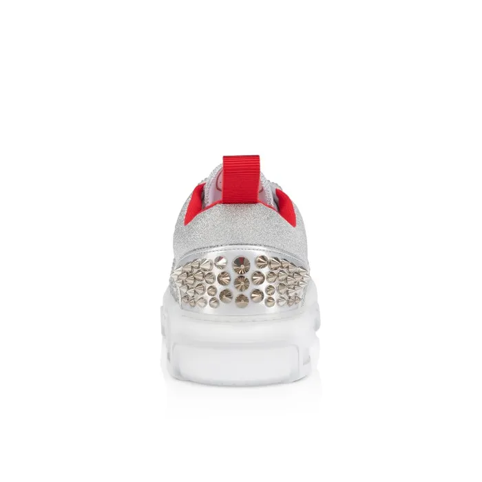 Women Astroloubi Strass Sneakers 8211 Calf Leather And Strass 8211 Silver Christian Louboutin Sneakers