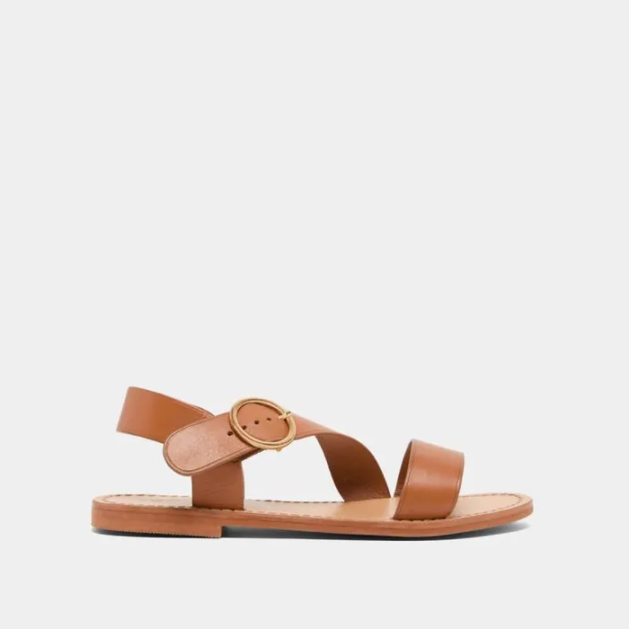 Women Asymmetrical Sandals Camel JONAK Beach Sandals