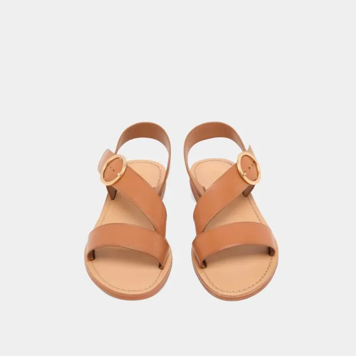 Women Asymmetrical Sandals Camel JONAK Beach Sandals