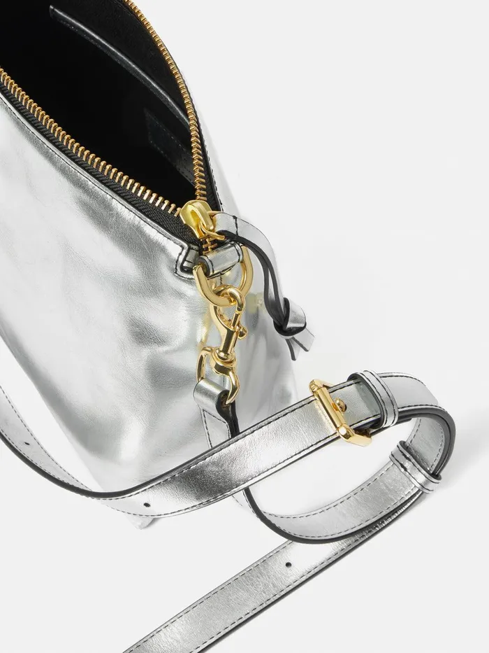 Women Ava Leather Crossbody Silver Jigsaw Bags