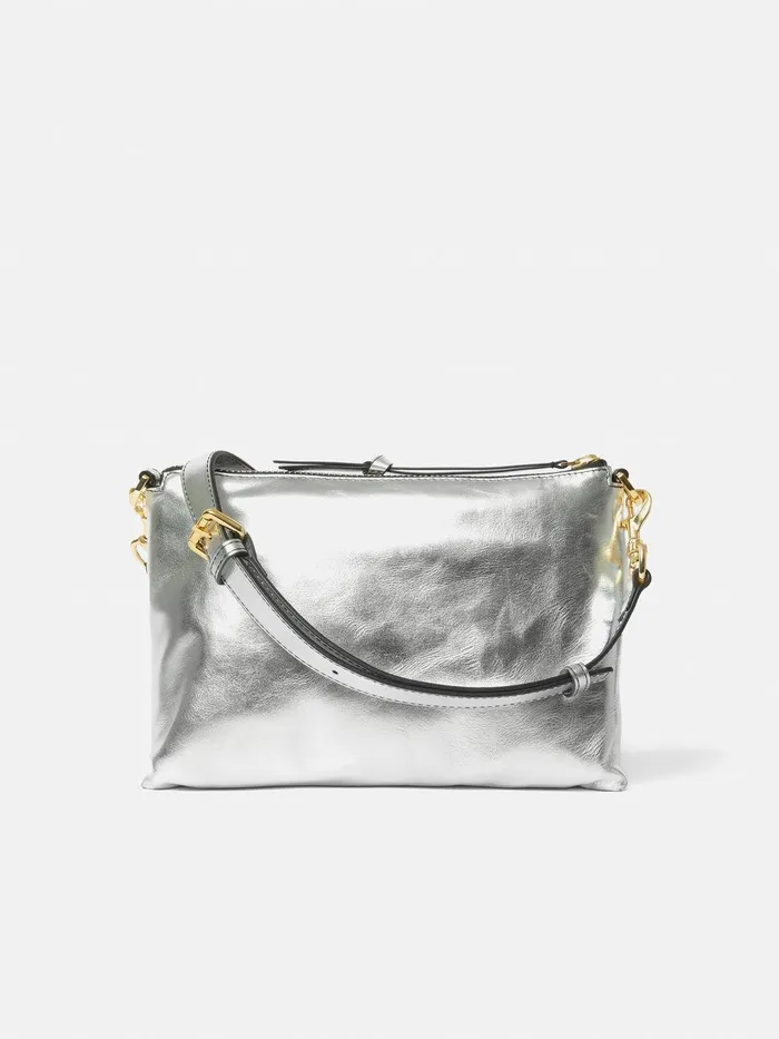 Women Ava Leather Crossbody Silver Jigsaw Bags