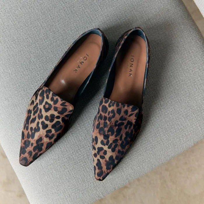 Women Ballet Flats With Pointed Toes Brown JONAK Ballet Flats