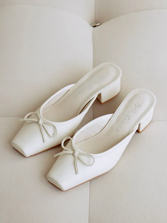 Women Basilio Ballet Mule Ivory Shoes Lisa Says Gah