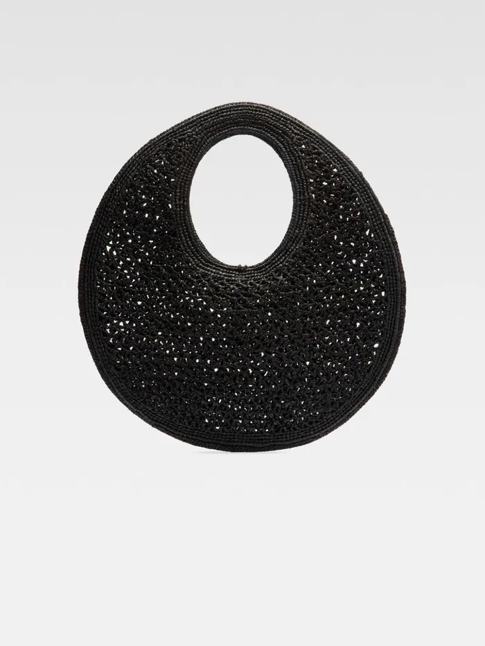 Women Baskets and Totebags JACQUEMUS The Spiaggia Round Bag Black Women Baskets and Totebags JACQUEMUS The Spiaggia Round Bag Black