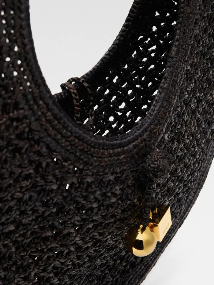 Women Baskets and Totebags JACQUEMUS The Spiaggia Round Bag Black Women Baskets and Totebags JACQUEMUS The Spiaggia Round Bag Black