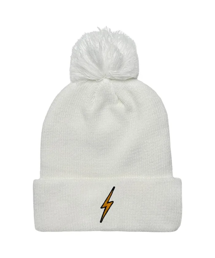 Women Beanies Aviator Nation BOLT POM POM RIB BEANIE