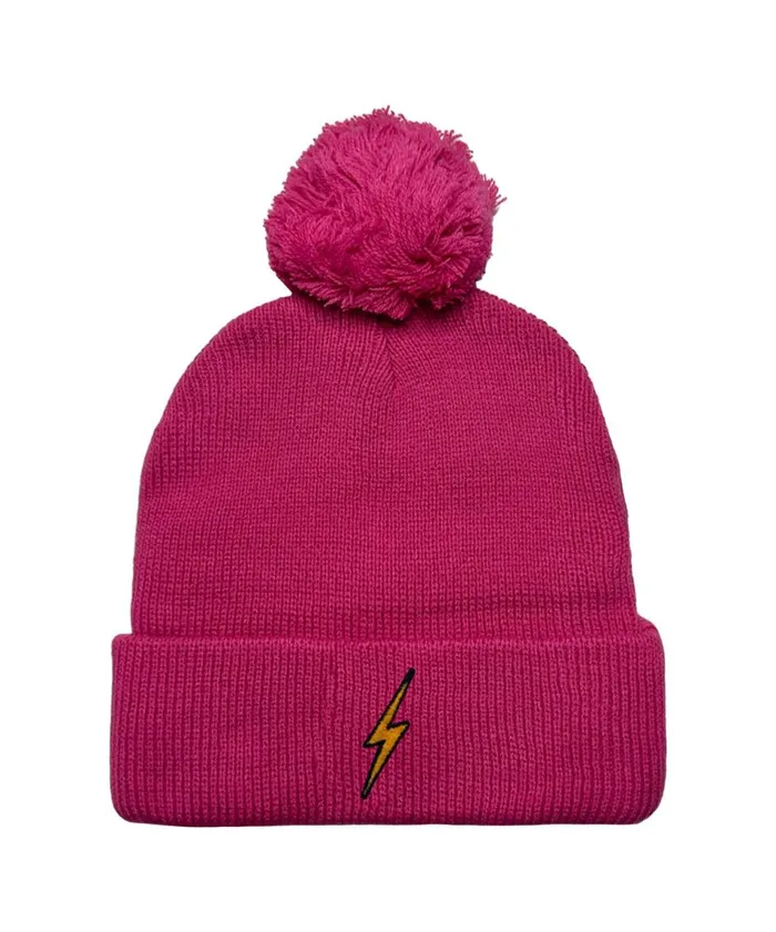 Women Beanies Aviator Nation BOLT POM POM RIB BEANIE