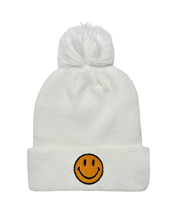 Women Beanies Aviator Nation SMILEY POM POM RIB BEANIE Women Beanies Aviator Nation SMILEY POM POM RIB BEANIE