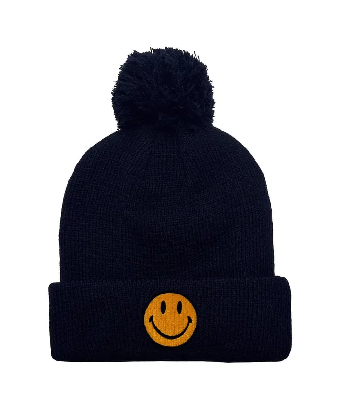 Women Beanies Aviator Nation SMILEY POM POM RIB BEANIE Women Beanies Aviator Nation SMILEY POM POM RIB BEANIE
