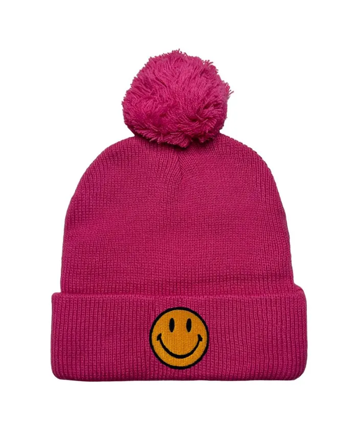 Women Beanies Aviator Nation SMILEY POM POM RIB BEANIE Women Beanies Aviator Nation SMILEY POM POM RIB BEANIE