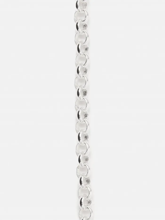 Women Belcher Chain Bracelet Silver Jigsaw Party