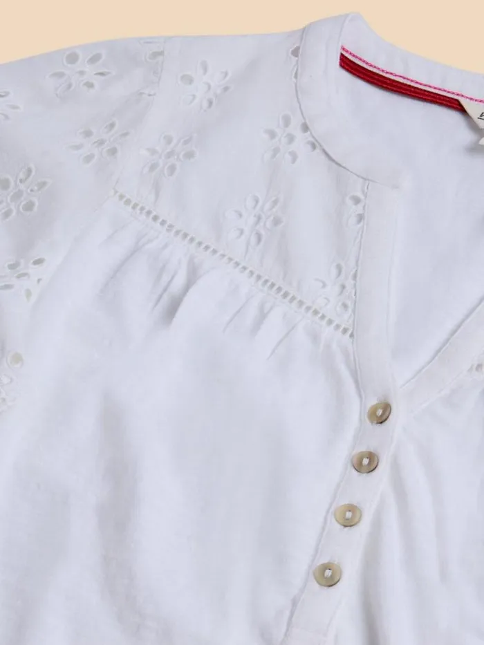 Women BELLA BRODERIE MIX TOP Brilliant White White Stuff Tops and Tees Women BELLA BRODERIE MIX TOP Brilliant White White Stuff Tops and Tees