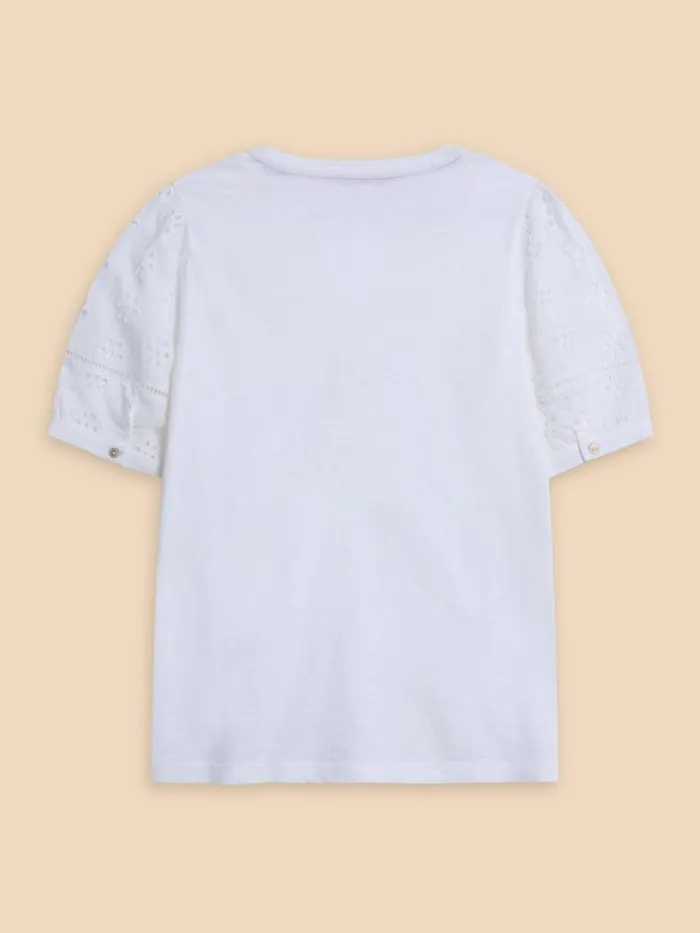 Women BELLA BRODERIE MIX TOP Brilliant White White Stuff Tops and Tees Women BELLA BRODERIE MIX TOP Brilliant White White Stuff Tops and Tees