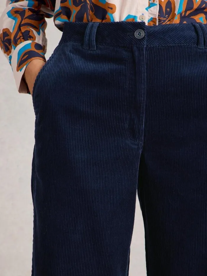Women Belle Cord Wide Leg Trouser Dark Navy White Stuff Trousers