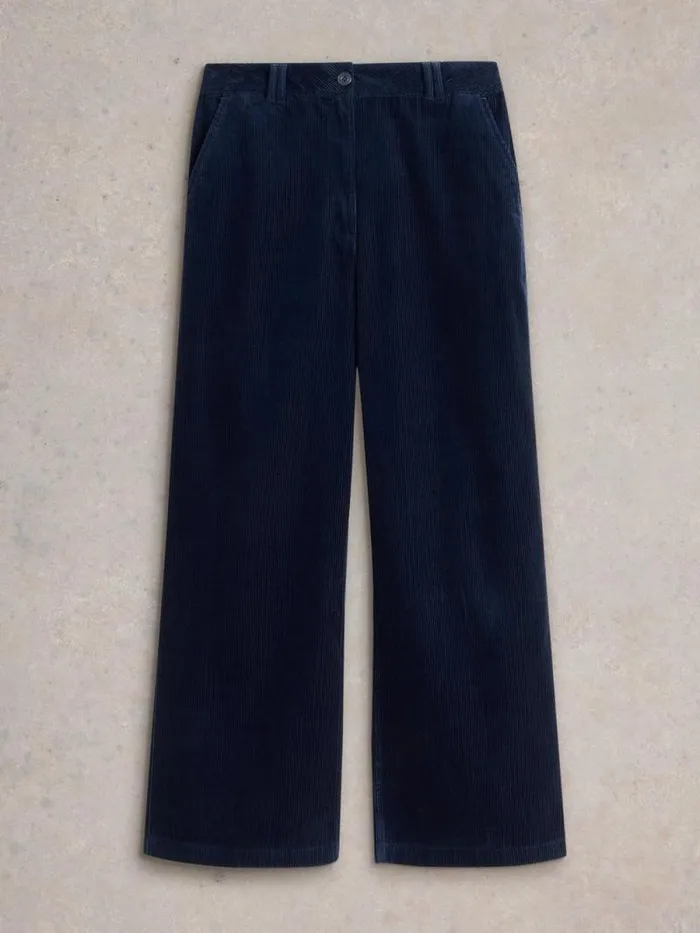 Women Belle Cord Wide Leg Trouser Dark Navy White Stuff Trousers