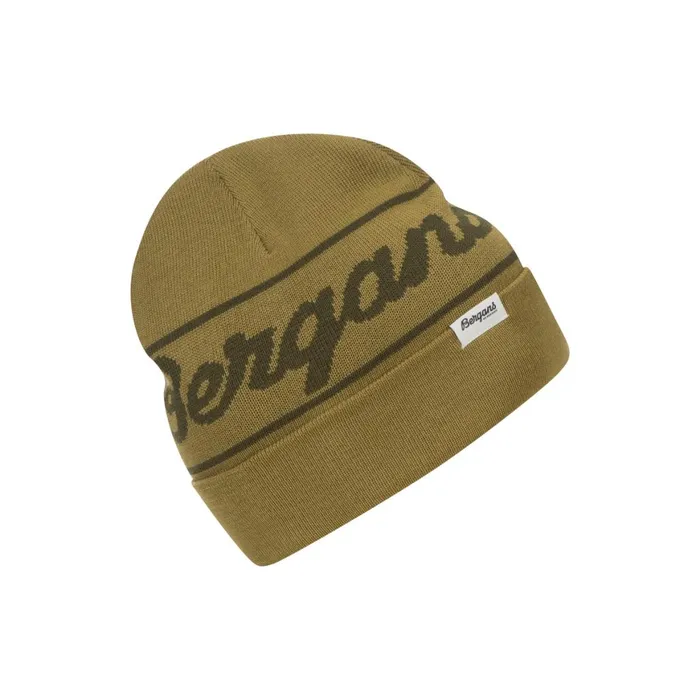 Women Bergans Of Norway Beanies And Caps Bergans Logo Beanie Olive Green