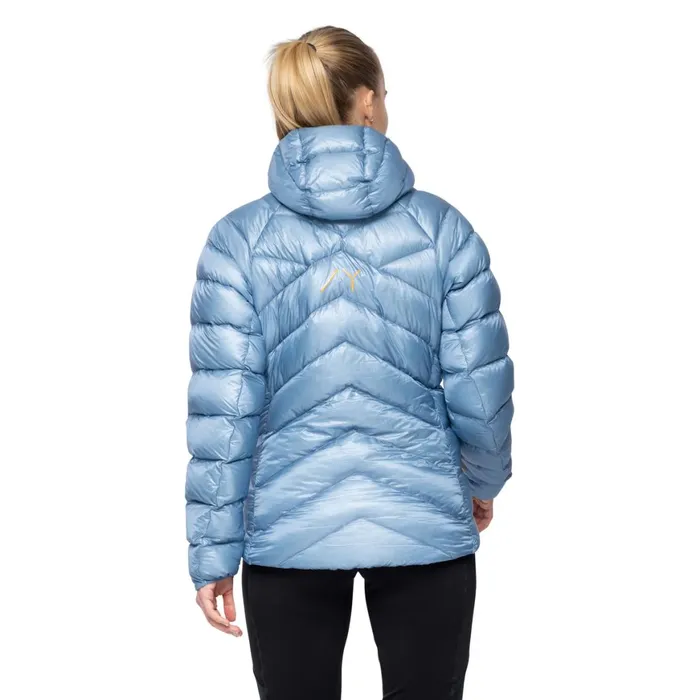 Women Bergans Of Norway Down Jackets Y Lightline Weightless Down Jacket Hood Elemental Blue