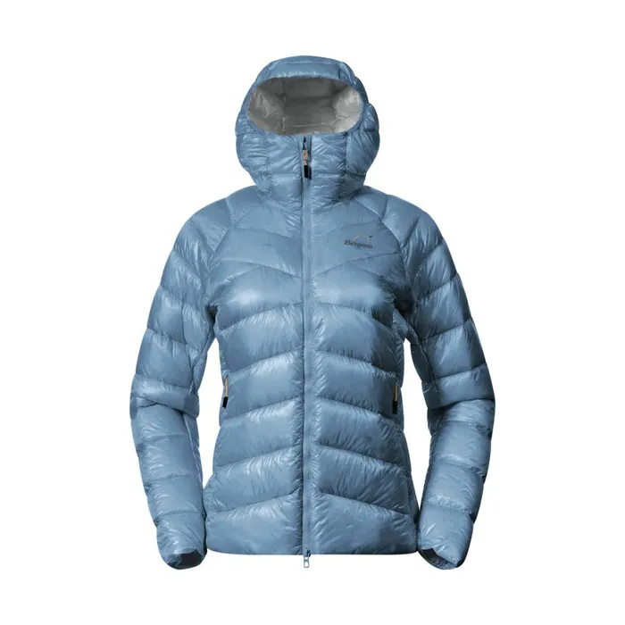 Women Bergans Of Norway Down Jackets Y Lightline Weightless Down Jacket Hood Elemental Blue