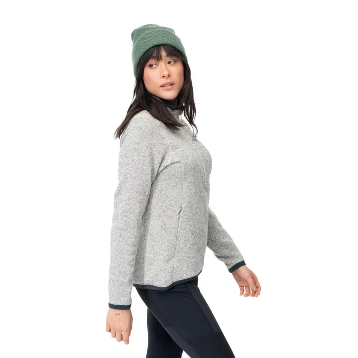 Women Bergans Of Norway Fleece Kamphaug Knitted W Half Zip Chalk Sand