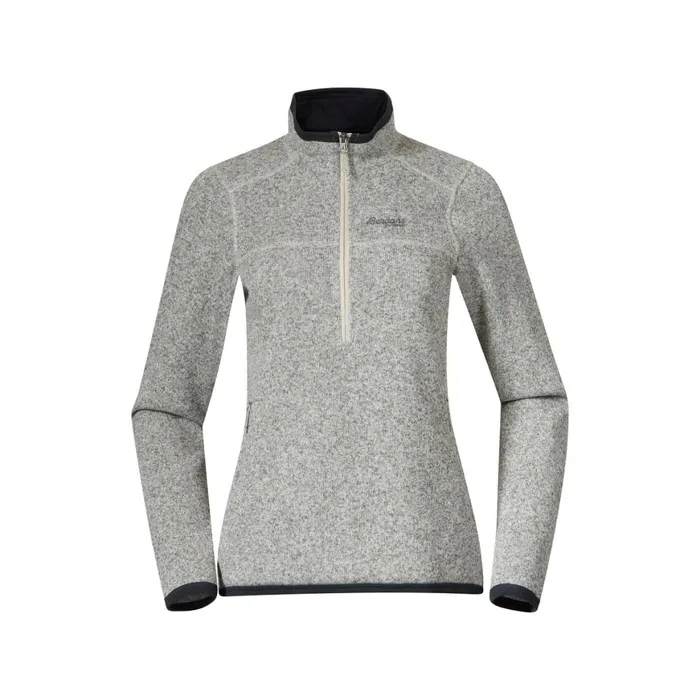 Women Bergans Of Norway Fleece Kamphaug Knitted W Half Zip Chalk Sand