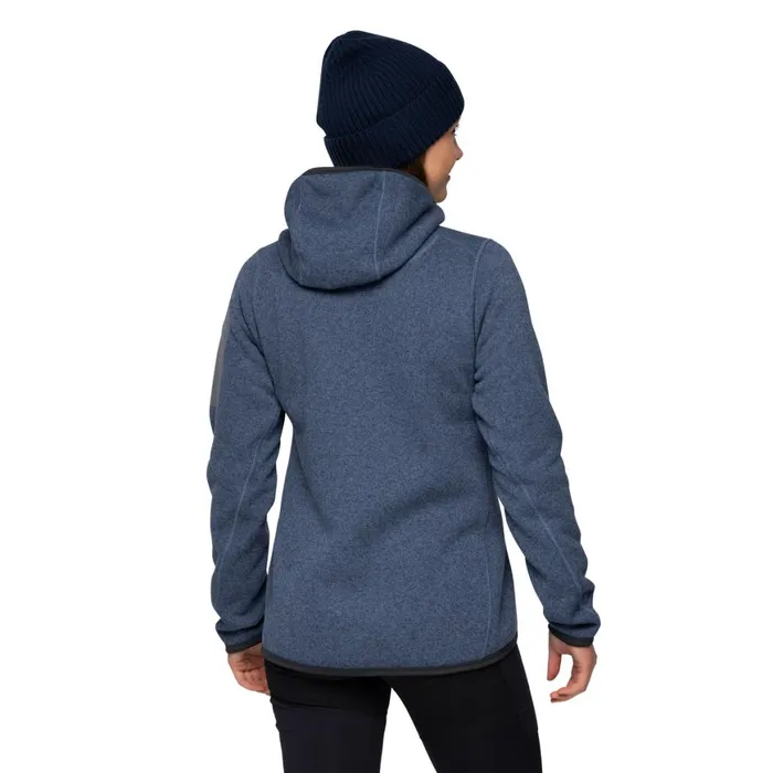 Women Bergans Of Norway Fleece Kamphaug Knitted W Hoodie Granite Blue