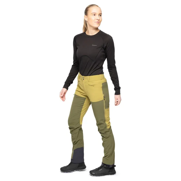 Women Bergans Of Norway Hiking Pants Bekkely Hybrid W Pants Olive Green Dark Olive Green