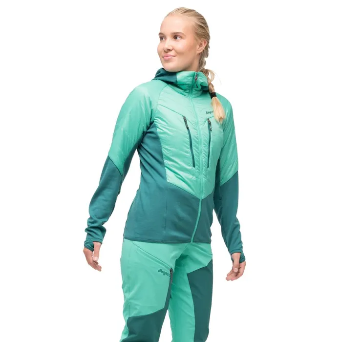 Women Bergans Of Norway Insulation Tind Light Insulated Jacket Light Malachite Green Malachite Green