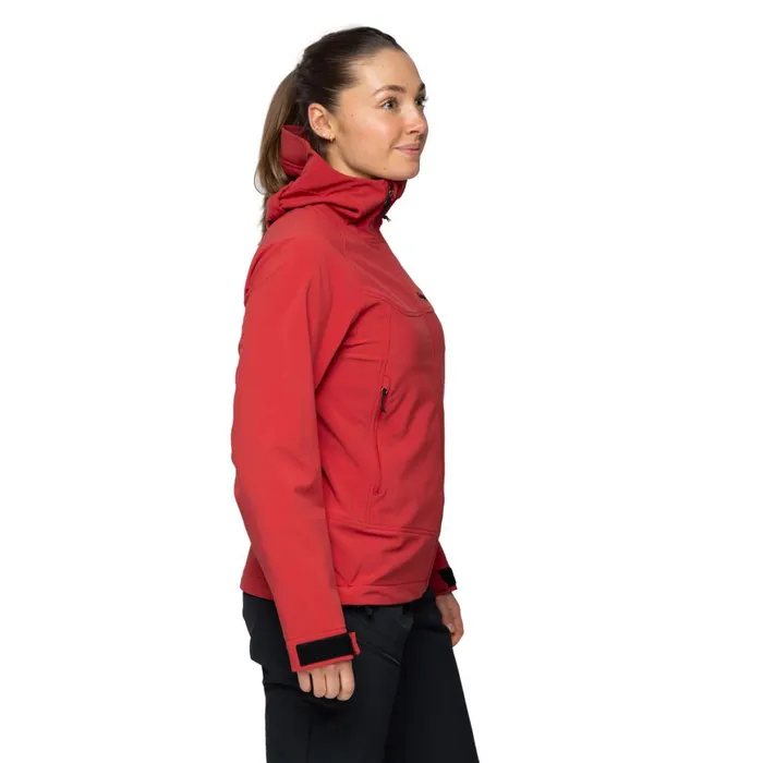 Women Bergans Of Norway Softshell Jackets Vaagaa Softshell Jacket Hood Crimson Red
