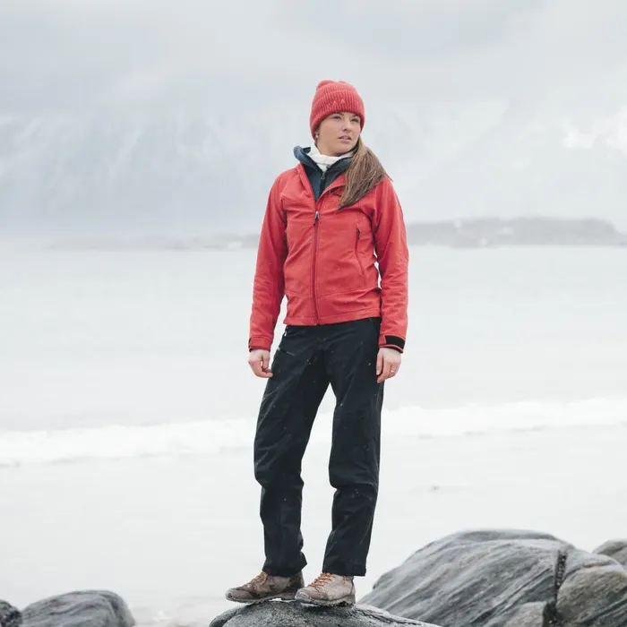 Women Bergans Of Norway Softshell Jackets Vaagaa Softshell Jacket Hood Crimson Red