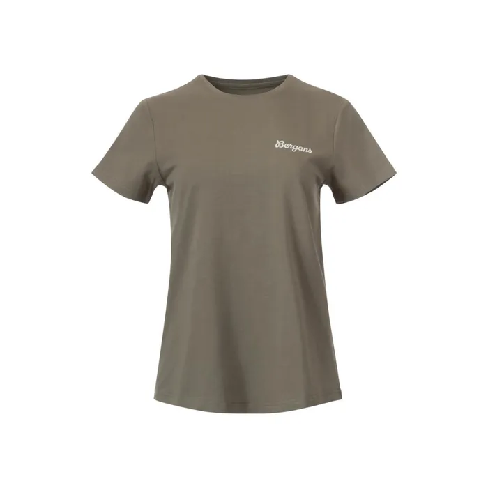 Women Bergans Of Norway TShirts Nordmarka Organic Cotton Print Tee Green Mud