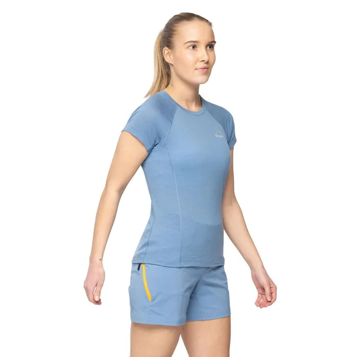 Women Bergans Of Norway TShirts Y Lightline Merino Tee Elemental Blue