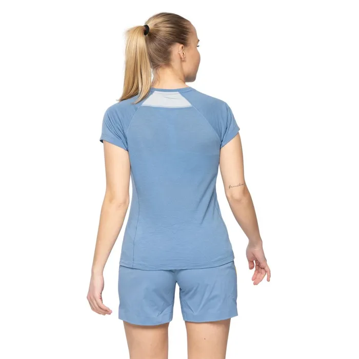Women Bergans Of Norway TShirts Y Lightline Merino Tee Elemental Blue