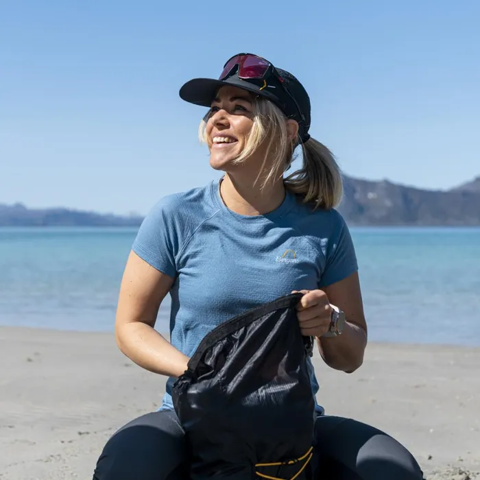 Women Bergans Of Norway TShirts Y Lightline Merino Tee Elemental Blue