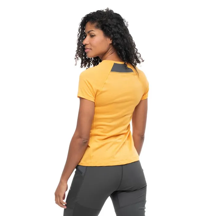 Women Bergans Of Norway TShirts Y Lightline Merino Tee Mango Yellow