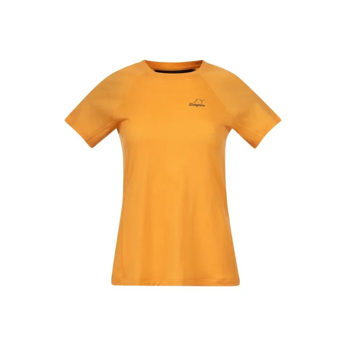 Women Bergans Of Norway TShirts Y Lightline Merino Tee Mango Yellow