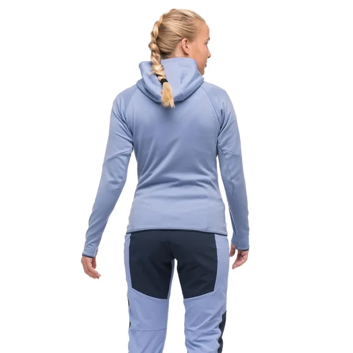 Women Bergans Of Norway Wool Tind Merino Hood Jacket Blueberry Milk