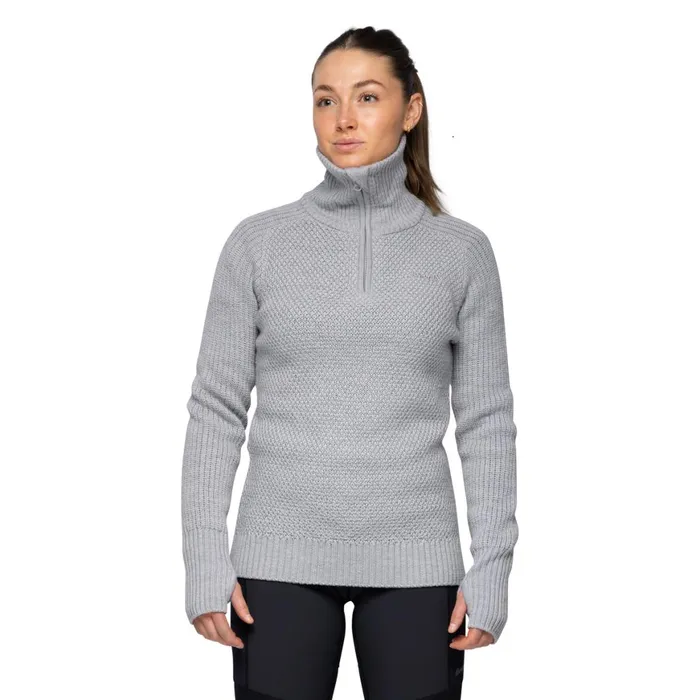 Women Bergans Of Norway Wool Ulriken Jumper Magnesium Grey