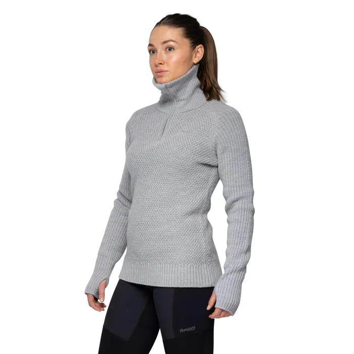 Women Bergans Of Norway Wool Ulriken Jumper Magnesium Grey