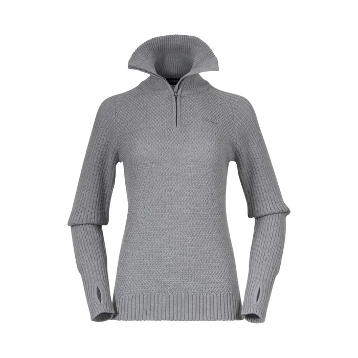 Women Bergans Of Norway Wool Ulriken Jumper Magnesium Grey