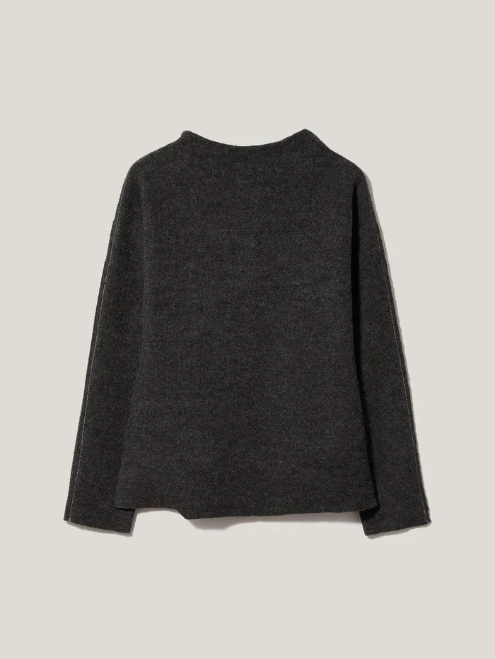 Women Boiled Wool Blend Batwing Top Dark Grey Jigsaw Pyjamas and Loungewear