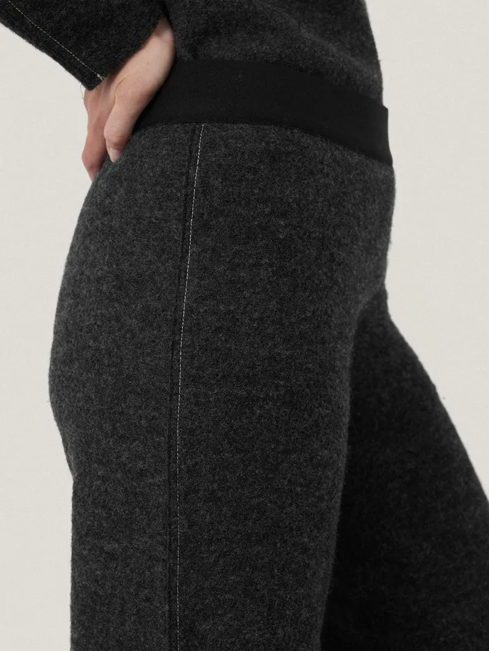 Women Boiled Wool Blend Trouser Dark Grey Jigsaw Trousers