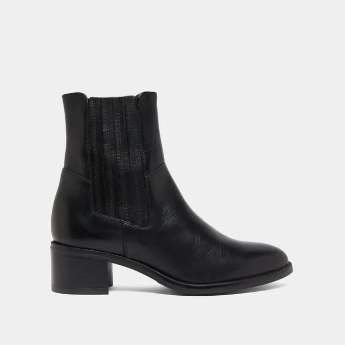 Women Boots With Elastic Band And Square Heel Black JONAK Ankle Boots Lowboots